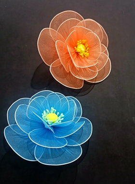 纱网玫瑰花美陈装饰婚庆布置假花
