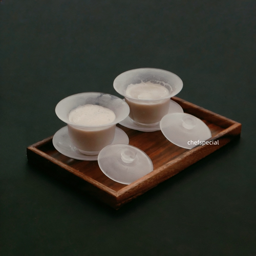 冰卡布奇诺创意磨砂玻璃盖碗下午茶山野风胡恰同款甜品餐具咖啡 - 图0