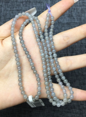 和田玉烟紫挂链卡4mm可做多圈手链可做毛衣链多用款