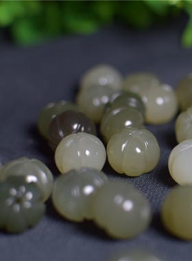 天然和田玉南瓜珠子花朵福瓜配饰