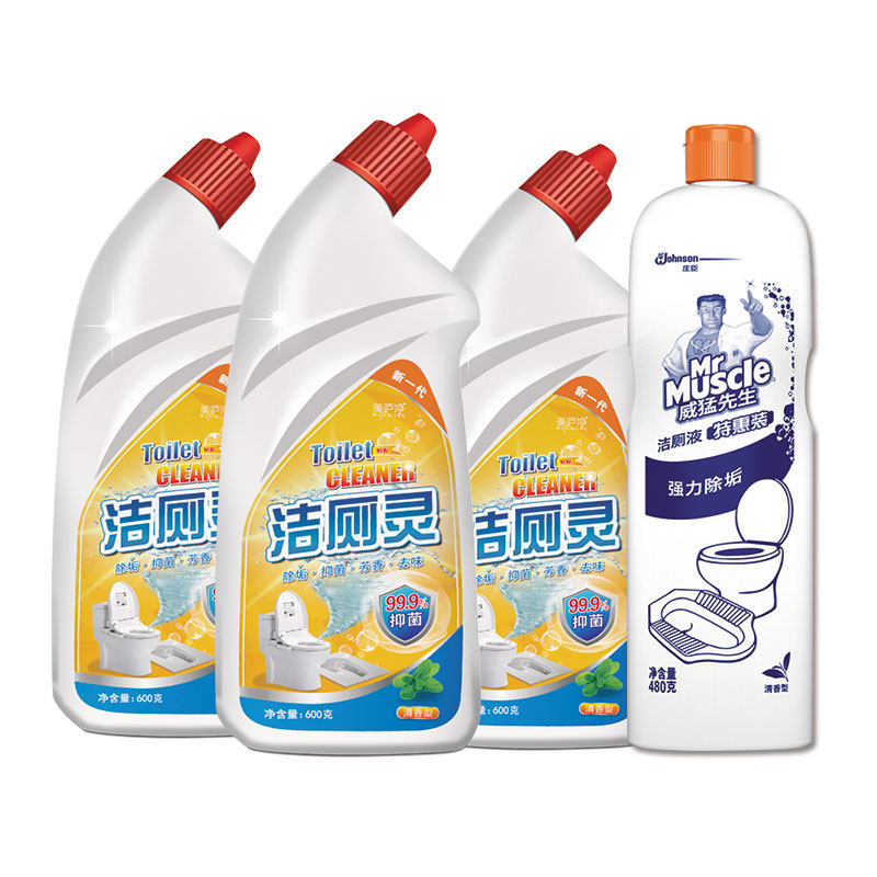 威猛先生强力+3瓶强效洗洁厕液 科雷家居马桶清洁剂/洁厕剂