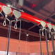 Special pulley for sandbag track is lockable and adjustable