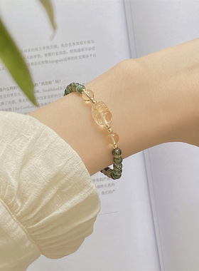 天然黄水晶貔貅玛瑙手链飞黄腾达