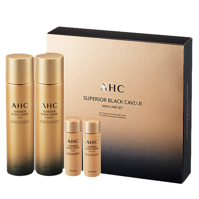 韩国ahc爱和纯黑鱼子酱弹力装套盒 夫人香港站面部护理套装
