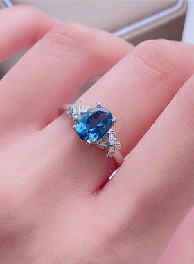 女托帕石简约正品925纯银