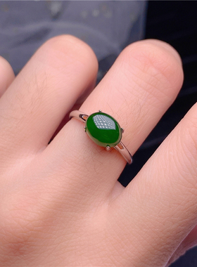 天然新疆和田纯银戒指厂家直销