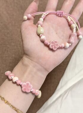 新中式情侣闺蜜森系编织手绳不掉色高颜值小众百搭小学生手编手链