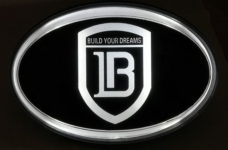 比亚迪车标改装前后发光标英文标盾形发