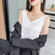 Sling vest female inner clothes white black summer suction shirt, acetic acid simulation silk satin V -neck vest