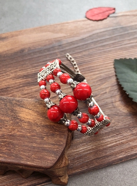 复古百搭民族风手镯彩色手链