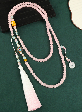 新中式国风绿琉璃长款斜挎项链女