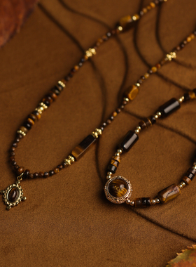 复古彩色串珠项链女小米珠高颜值锁骨链配裙子颈链叠戴配饰装饰潮