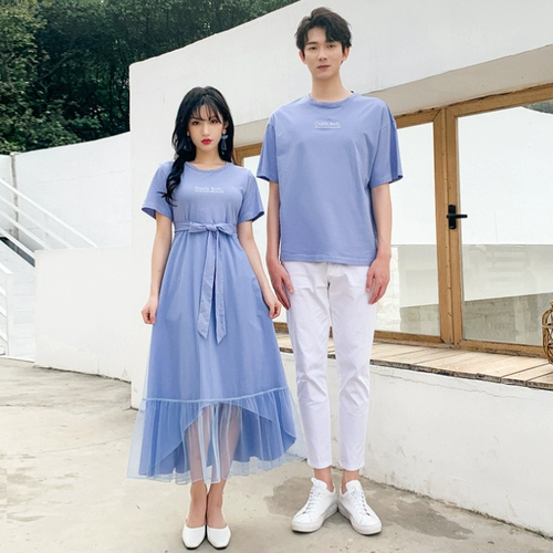 DISOO Парная одежда для влюбленных, летняя одежда, трендовый небольшой дизайнерский комплект, платье, юбка, футболка, коллекция 2022, тренд сезона