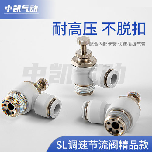 气动快速接头节流阀 调速阀 SL4 SL6 SL8 SL10 12-M5 01 02 03 04 - 图0