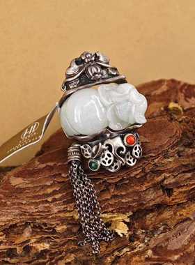 小锁戒指福来s925纯银简约设计