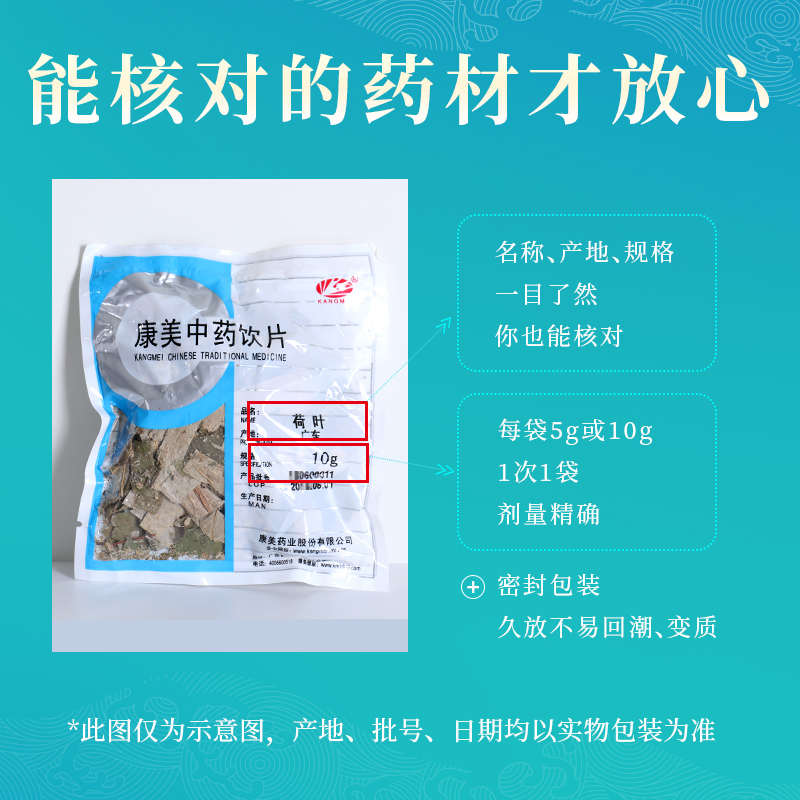 康美药业 荷叶 10g多规格道地中药饮片中药材店铺抓配官方旗舰店 - 图1