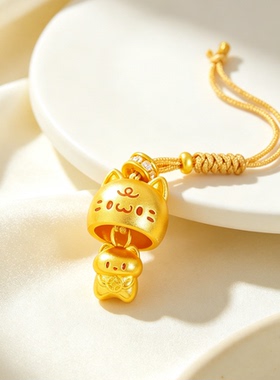 金店同款萌宠躲猫猫铜镀沙金礼物