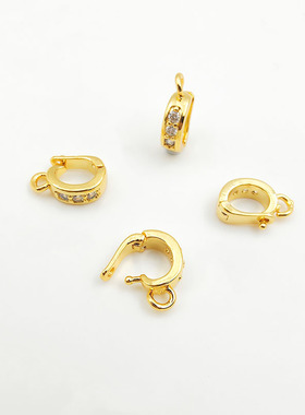 镀18K14K包金镶锆万能吊坠扣diy