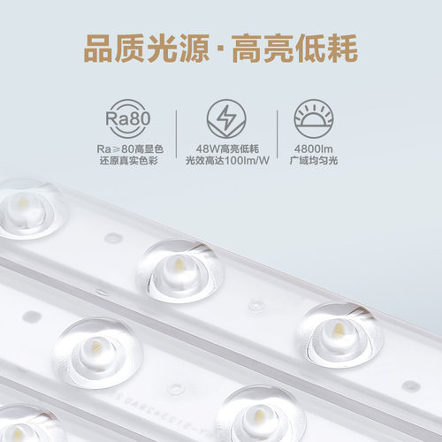 公牛LED吸顶灯替换灯芯客厅卧室方形大灯磁吸灯贴条形灯珠灯盘 - 图1