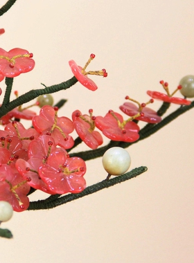 玉石腊梅花盆招财礼物酒柜装饰品