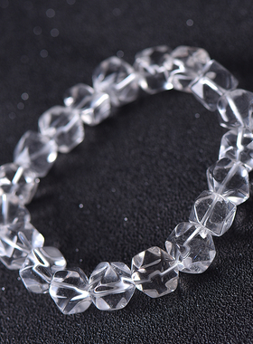 天然白水晶手链男女情侣款