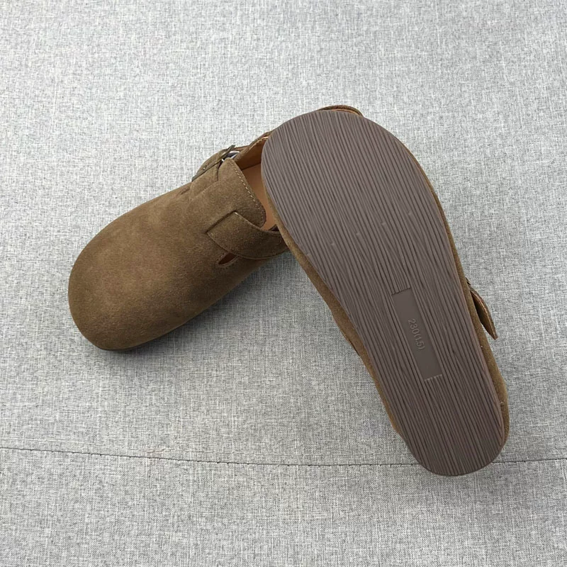 Кожаные слипоны на плоской низкой подошвеBirkenstock для женщин весна 2024 нескользящие обувь на низком каблуке из буйволиной кожи повседневная обувь