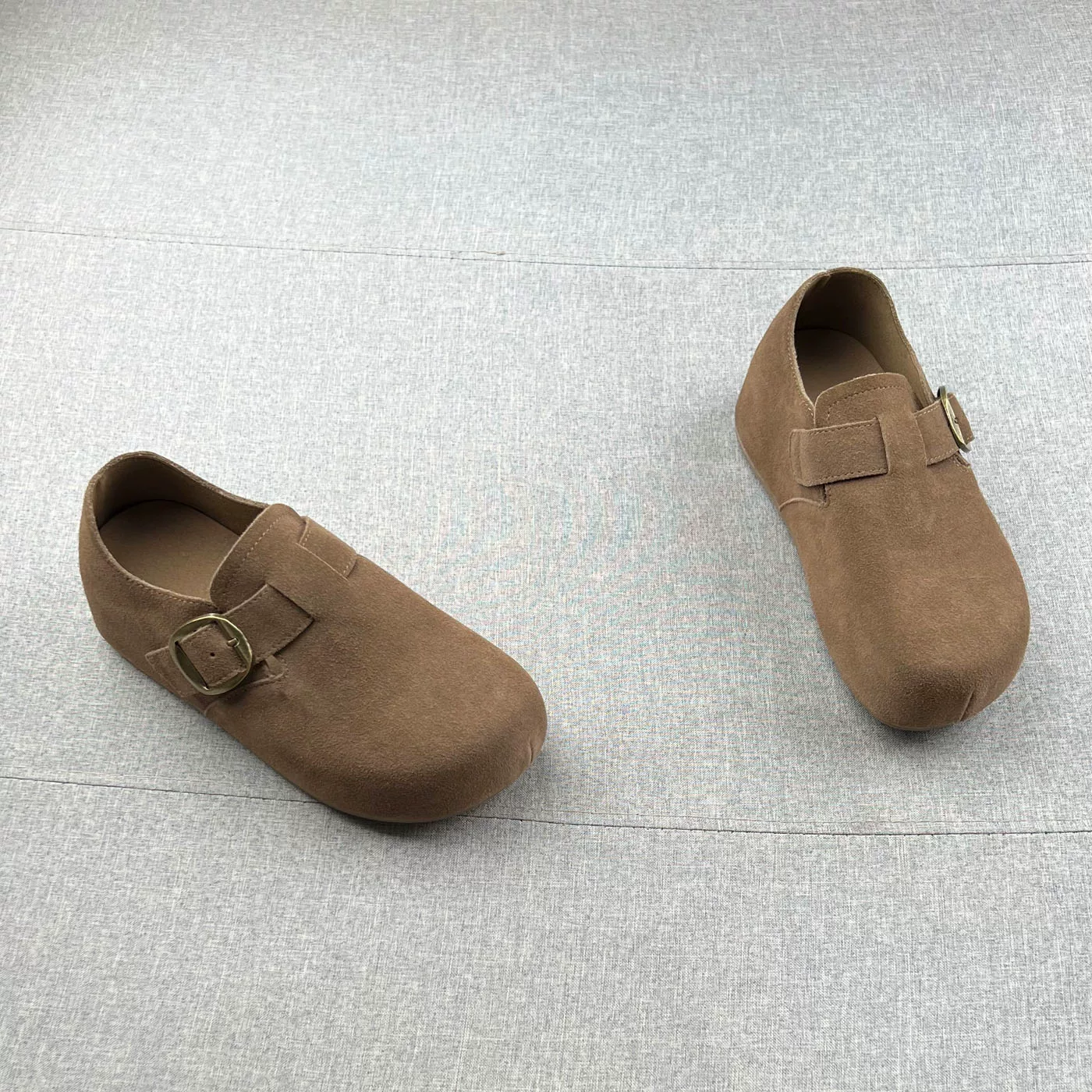 Женские обувь из натуральной кожи с подкладкой для повышения высоты, Birkenstock, новая осень 2025, мягкая поверхность, нескользящая толстая подошва, повседневная обувь‑лоферы