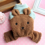 Собачья одежда осенью и зимой, утолщенная четвероногий одежда в медведь плюшевого бишона, зимнее хлопковое пальто, маленькая собака теплый и бархатный костюм