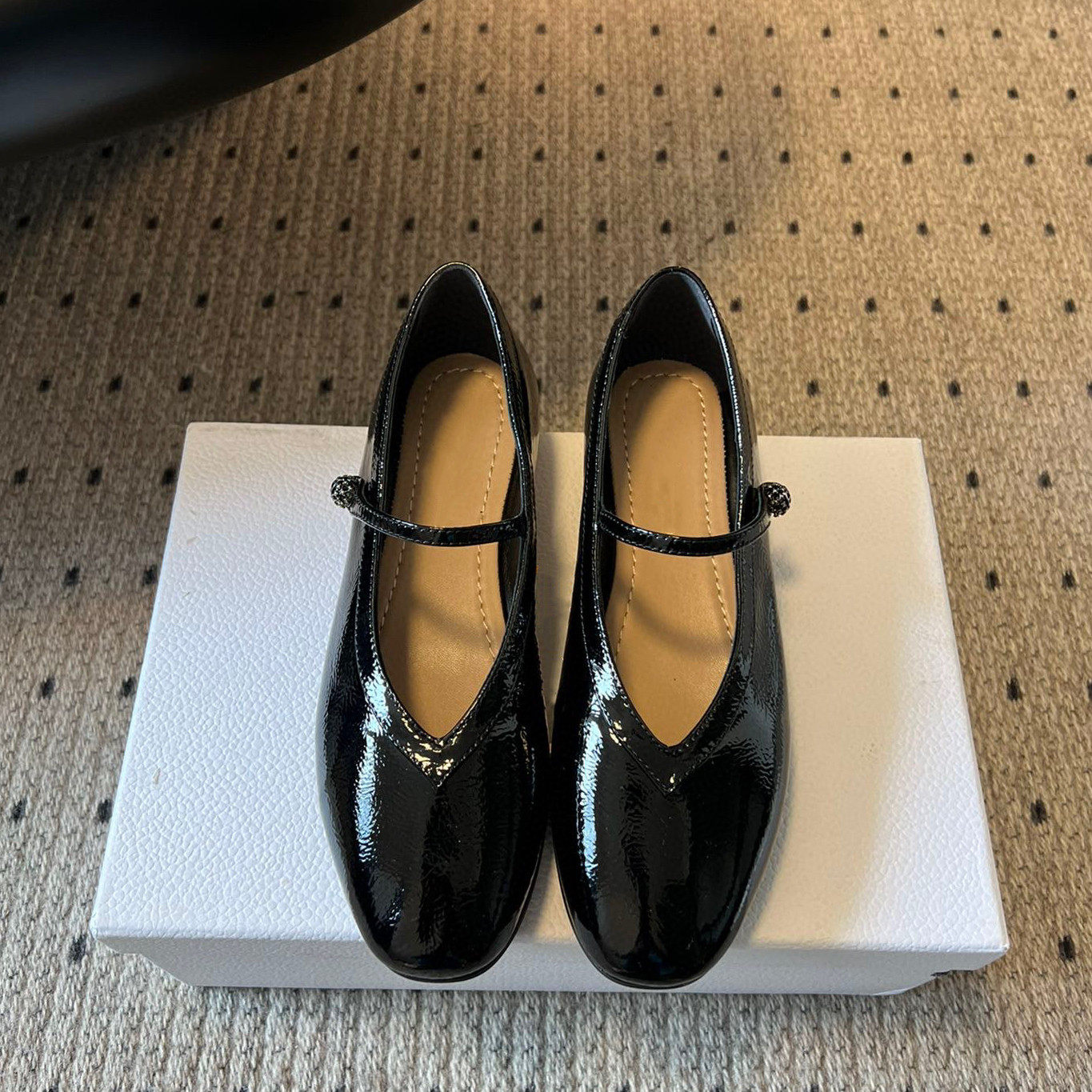 头层牛皮~水钻一字扣带玛丽珍鞋2026春新款真皮平底浅口芭蕾舞鞋,淘宝优惠券,粉丝福利购,淘宝优惠卷