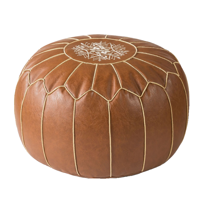 摩洛哥风情蒲团坐垫皮质坐墩地上复古榻榻米免洗小凳子脚踏搁脚凳