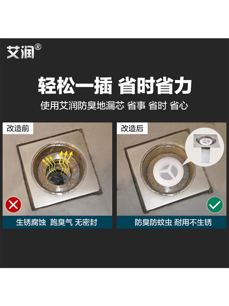 防改造硅胶下水管厨房道防臭防虫反味内芯地漏芯洗衣机地漏卫生间-图1