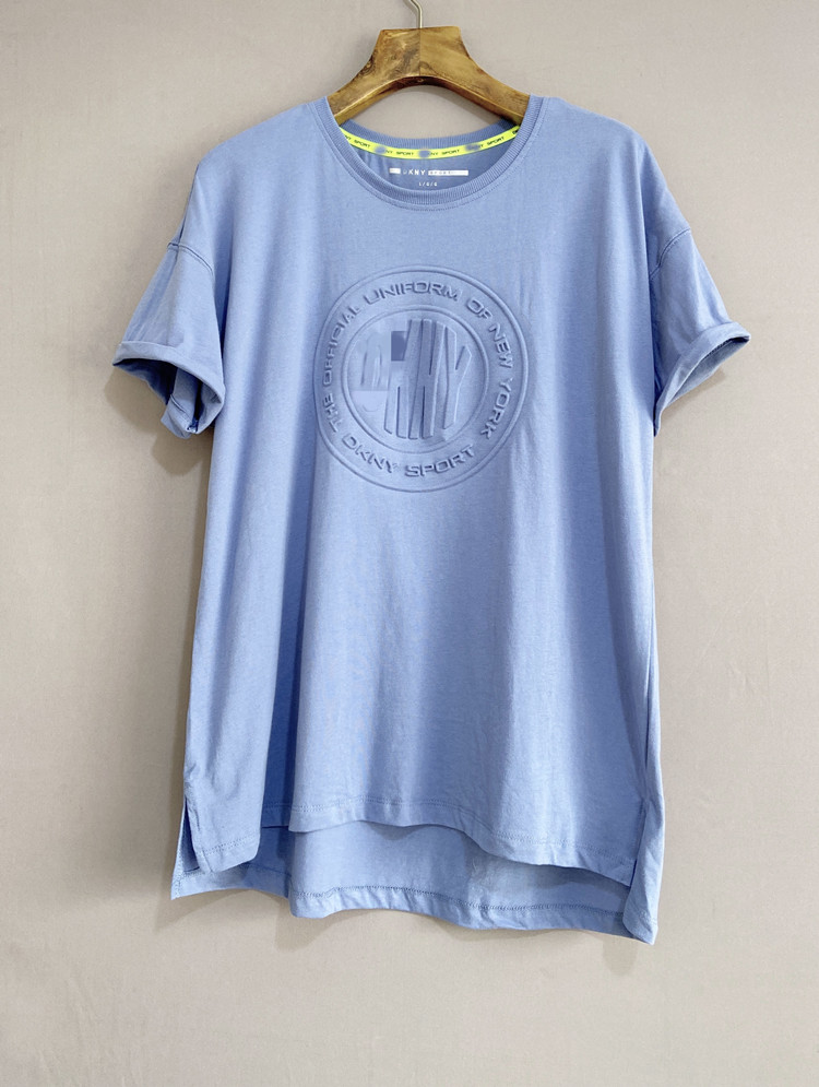 美单D夏季大码女装浮雕印花纯棉短袖T恤embossed cotton t-shirts - 图1