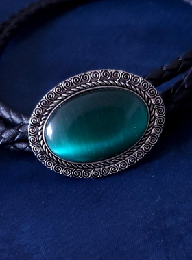 墨绿色猫眼波洛项链挂饰昊泉