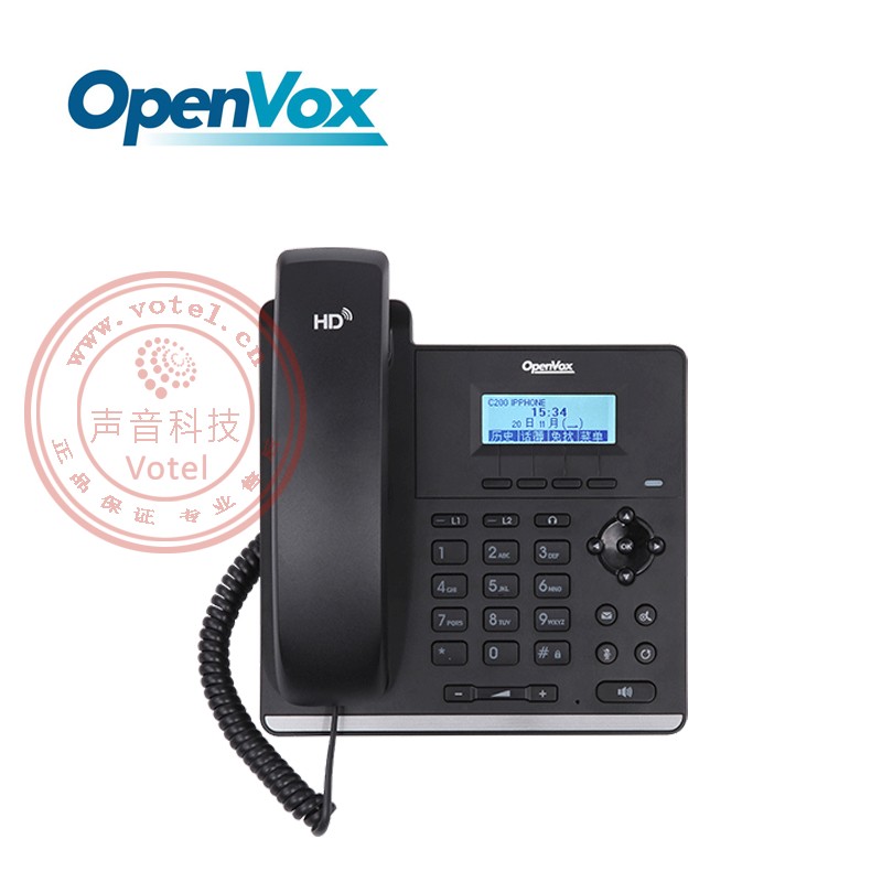 OpenVox C200/F52H SIP电话机 voip 网络电话机 IP话机 POE - 图0