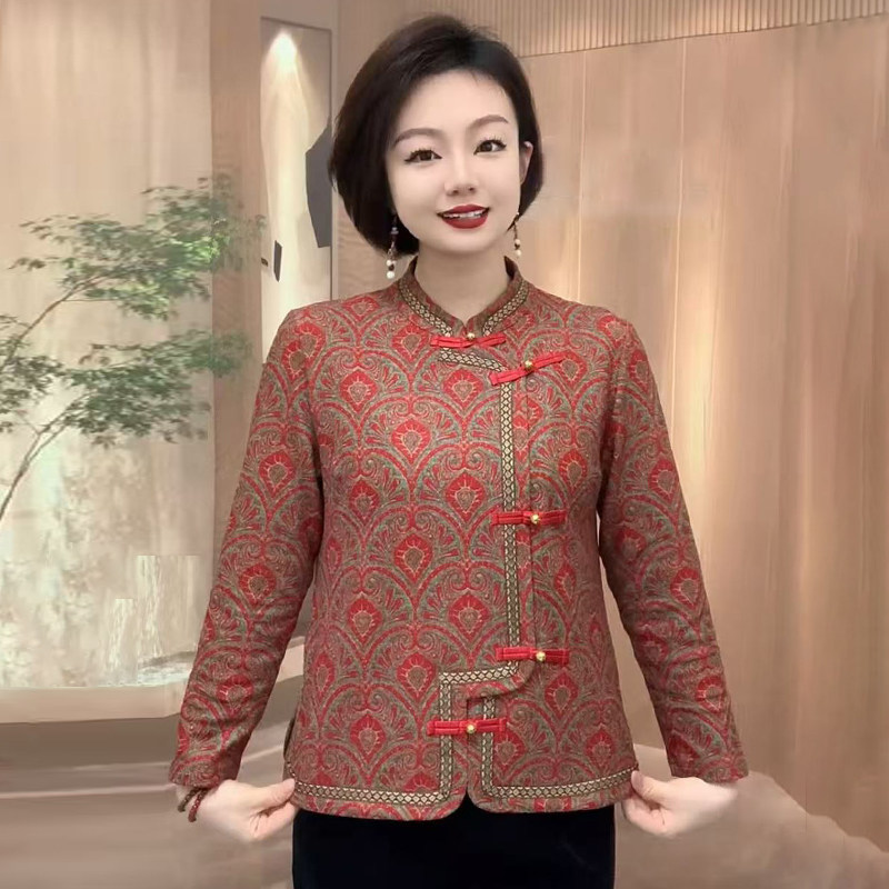 新中式衬衣立领盘扣斜襟改良旗袍上衣唐装春季妈妈装复古洋气小衫,淘宝优惠券,粉丝福利购,淘宝优惠卷