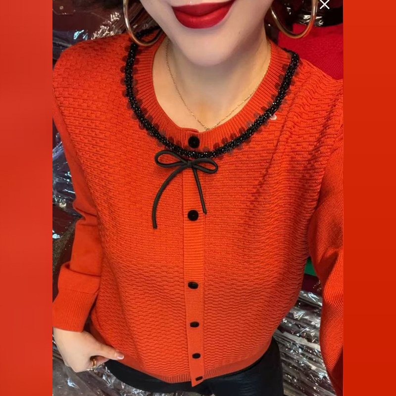 中年妈妈针织开衫2025秋冬新款洋气中老年女装毛衣外穿打底上衣女