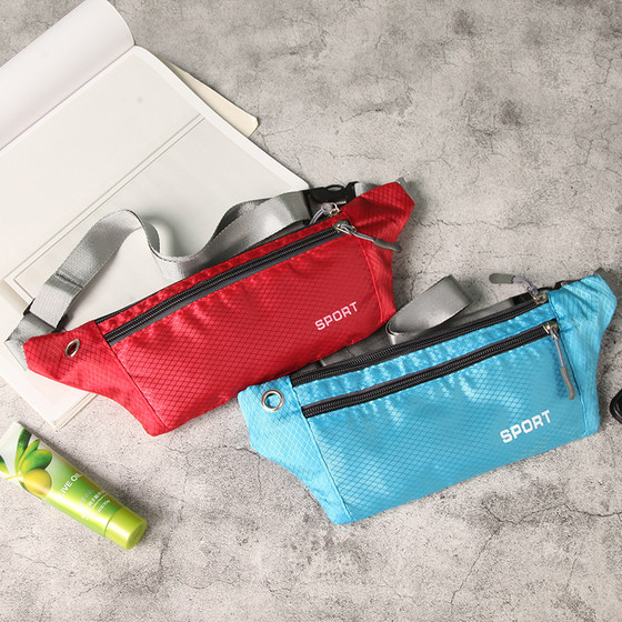 Wear-resistant and durable! outdoor travel park walking sports close-fitting breathable double-layer waist bag mobile phone bag