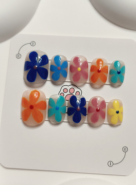 原创手绘花可拆卸ins风夏日定制