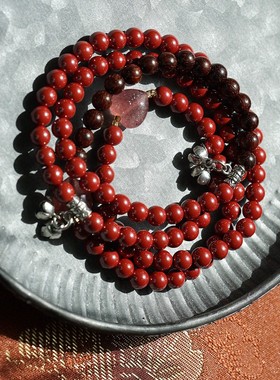 补火高含量95%原矿朱砂手链双圈