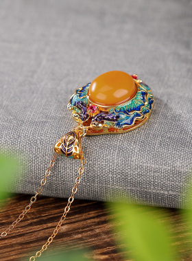 本月新品限时优惠蜜蜡蛋面吊坠