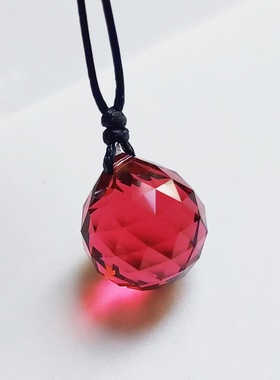 魔力水晶球吊坠项链纯银超闪女