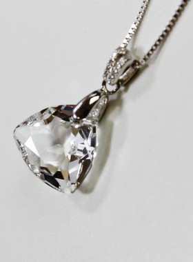 超闪水晶纯银项链高级感气质女