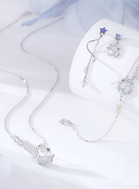 925纯银星空猫手链女纯银夏季