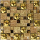 Круглая трехмерная металлическая стеклянная мозаика из нержавеющей стали, в 3d формате, зеркальный эффект