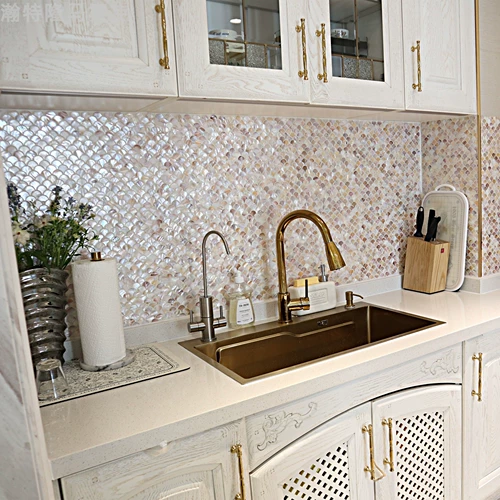 Рыбья чешуя кирпич веерообразная натуральная ракушка мозаичная плитка стикер ванная комната вход в отель гостиная фон украшение стены