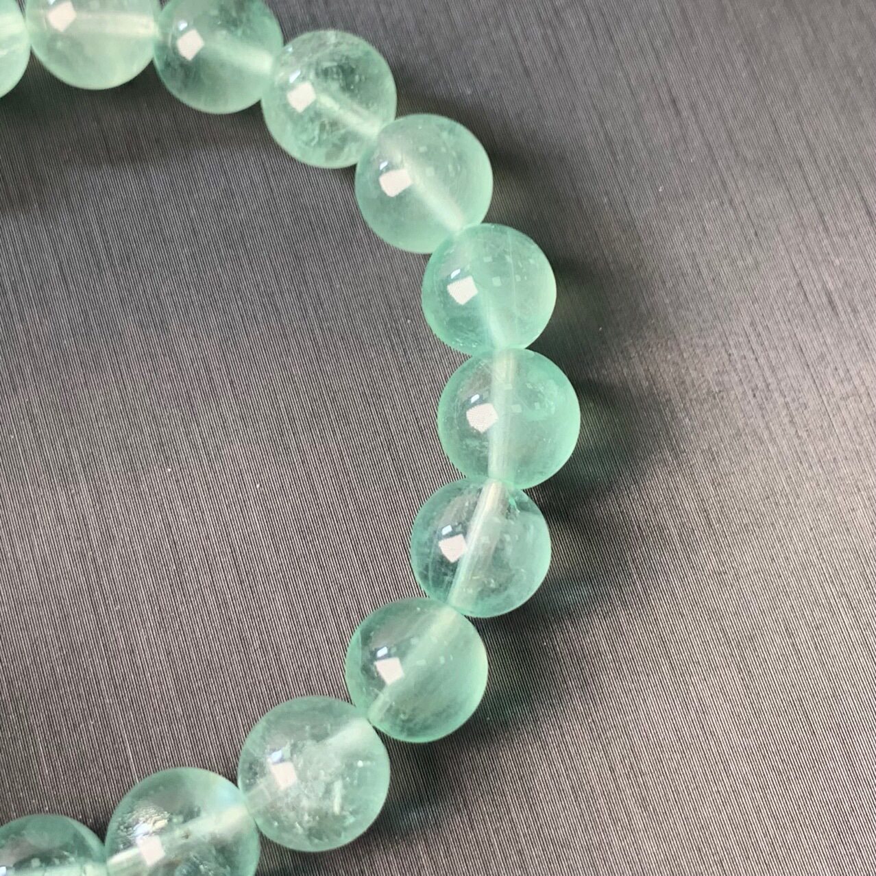 小清新绿萤石圆珠弹力手链 潮男女天然自然色手串洋气欧美ins火