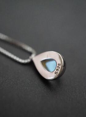 高级感幻彩水滴银项链正品