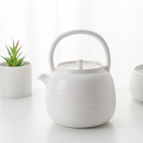 惠泽轩日式手工白泥壶烧水壶家用电陶炉煮茶器陶瓷功夫茶具泡茶壶 - 图0