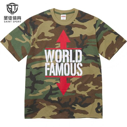 正品 Supreme 26SS World Famous Tee 胸前英文 世界有名 短袖T恤 - 图2