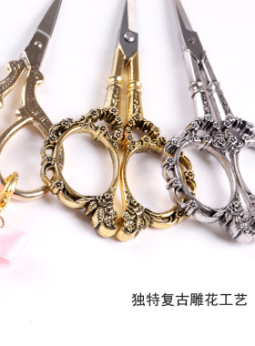 日系美甲工具复古金柄小剪刀日本